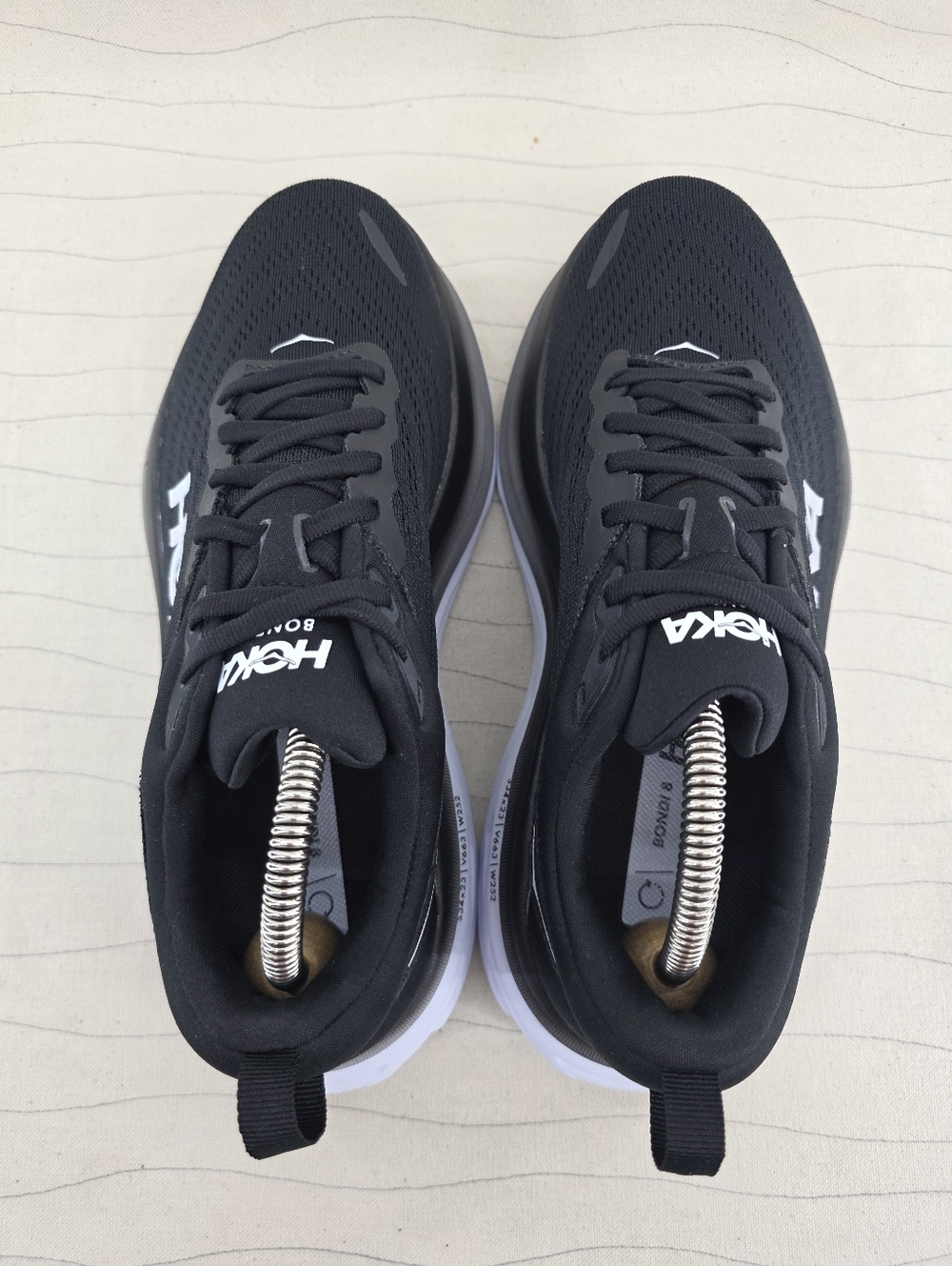 Hoka Womens Bondi 8 Black White Running Sneakers Shoes 1127954 Size 8D NEW - Picture 6 of 11